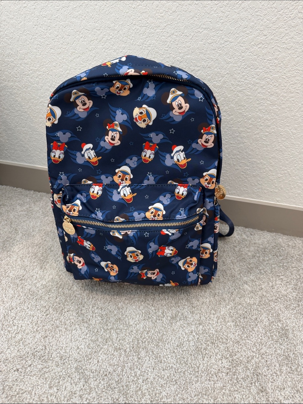 Disney Cruise Line Navy Character Backpack with Gold Accents